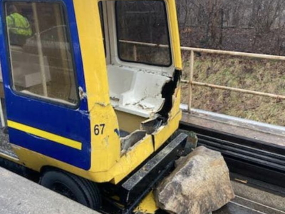 Damaged PRT car -MPD photo